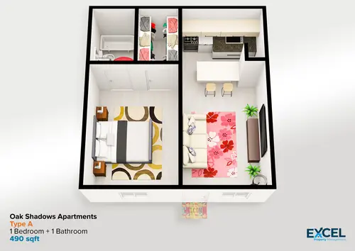 Oak Shadows Apartments FloorPlan 1