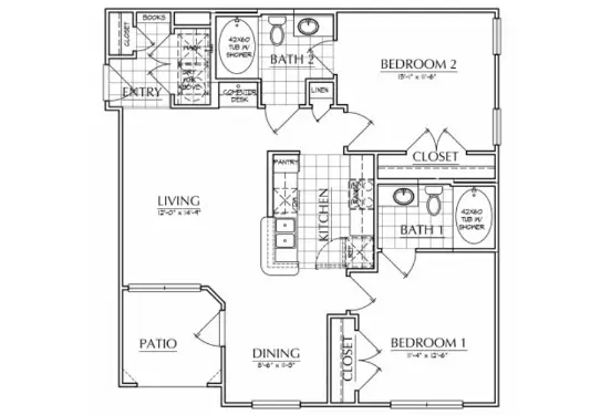 Oxford At The Ranch Houston Apartment Floor Plan 3