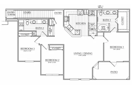 Oxford At The Ranch Houston Apartment Floor Plan 6