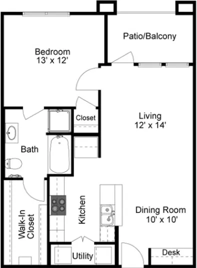 Palisades of Inwood Houston Apartment Floor Plan 3