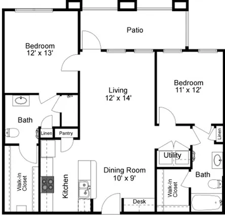 Palisades of Inwood Houston Apartment Floor Plan 4