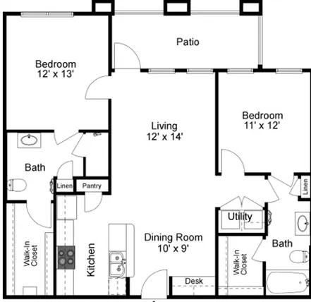 Palisades of Inwood Houston Apartment Floor Plan 5