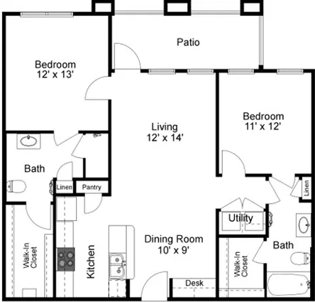 Palisades of Inwood Houston Apartment Floor Plan 6