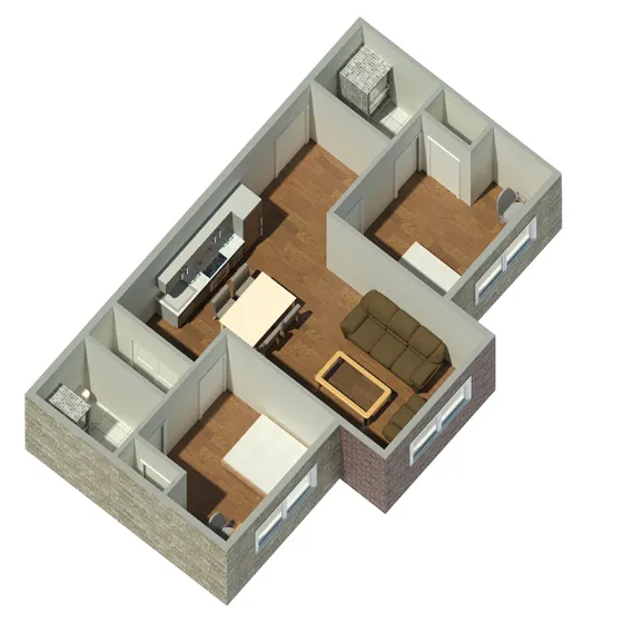 Panther Hill Apartments Houston Apartment Floor plan 2