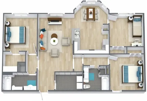 Park North Apartments Houston Floor Plan 4