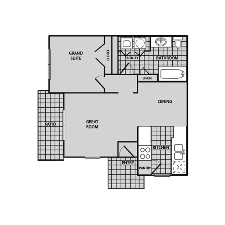 Park at North Vista Houston Apartment Floor Plan 1