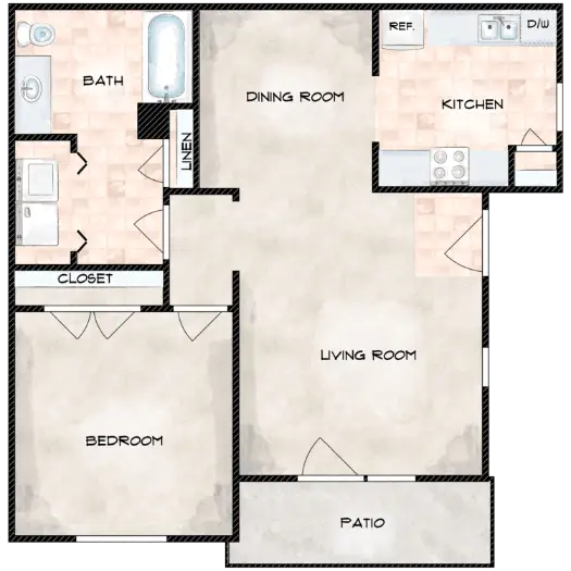 Park at Woodland Springs Houston Apartment Floor plan 1