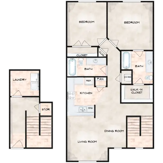 Park at Woodland Springs Houston Apartment Floor plan 6