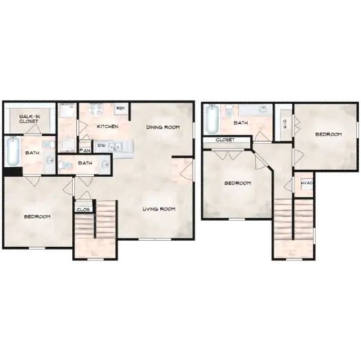 Park at Woodland Springs Houston Apartment Floor plan 7