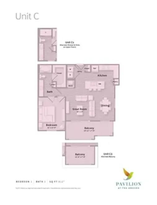 Pavilion at The Groves Houston apartment Floorplan 4