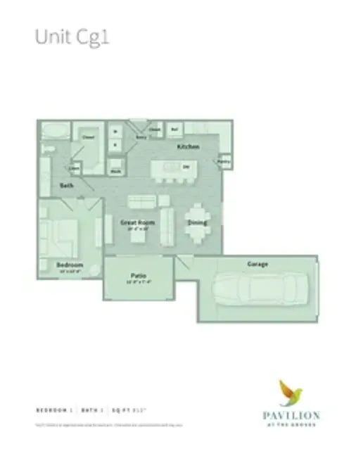 Pavilion at The Groves Houston apartment Floorplan 5