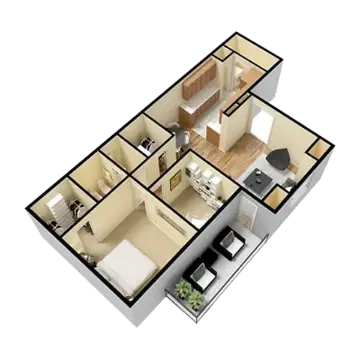 Pine Forest Place & Park Houston Apartment Floor Plan 3