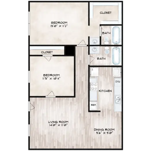 Pines at Humble Park Houston Apartment Floor Plan 4