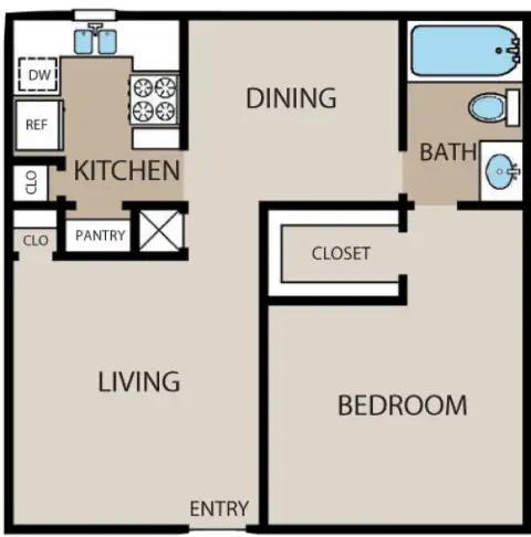 Plantation Apartments Floorplan 1