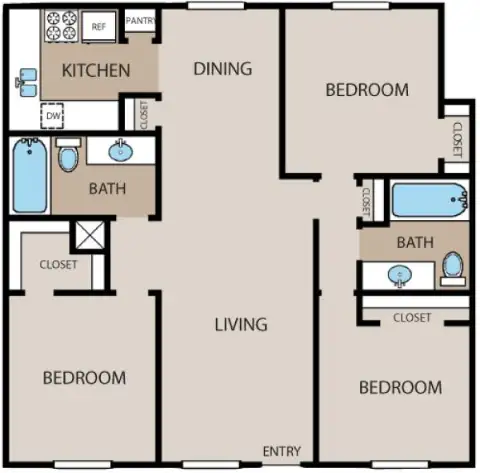 Plantation Apartments Floorplan 3