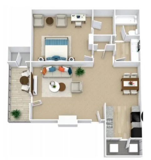 Porterwood Apartments Houston Floor Plan 2