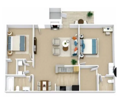 Porterwood Apartments Houston Floor Plan 3