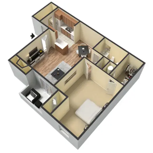 Redstone Vista Houston Apartment Floor Plan 1