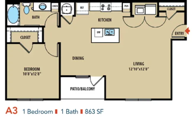 SYNC at Spring Cypress Houston Apartment Floor Plan 3