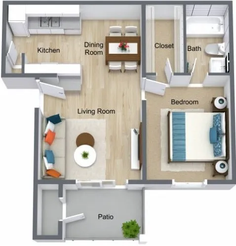 Steepleway Downs Houston Apartments Floor plan 1