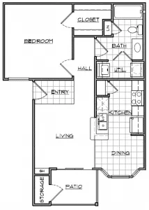 Stewart Creek Apartments Montgomery Floorplan 1