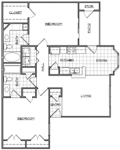 Stewart Creek Apartments Montgomery Floorplan 3