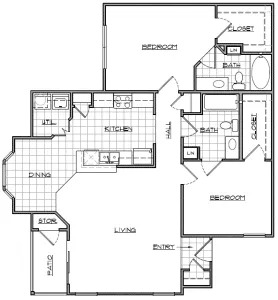 Stewart Creek Apartments Montgomery Floorplan 4