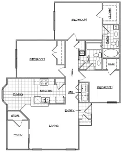 Stewart Creek Apartments Montgomery Floorplan 5