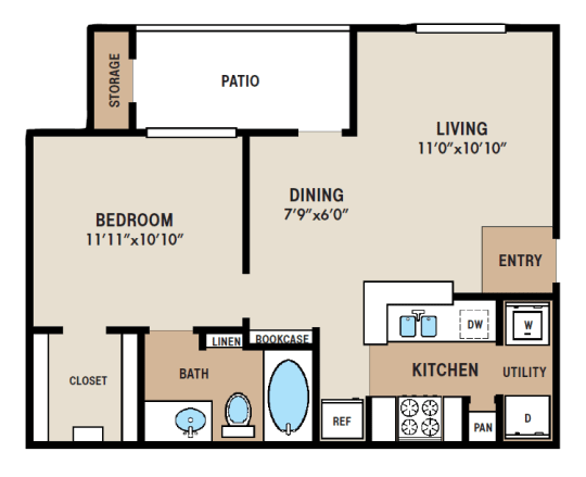 Stone Canyon Apartments Houston Floor Plan 1