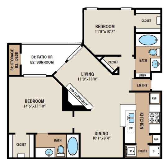 Stone Canyon Apartments Houston Floor Plan 3