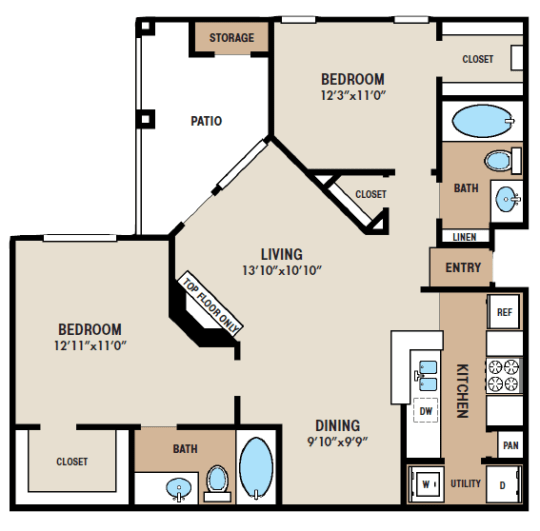 Stone Canyon Apartments Houston Floor Plan 5