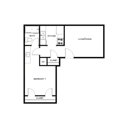 Tall Timbers Apartments Floorplan 1