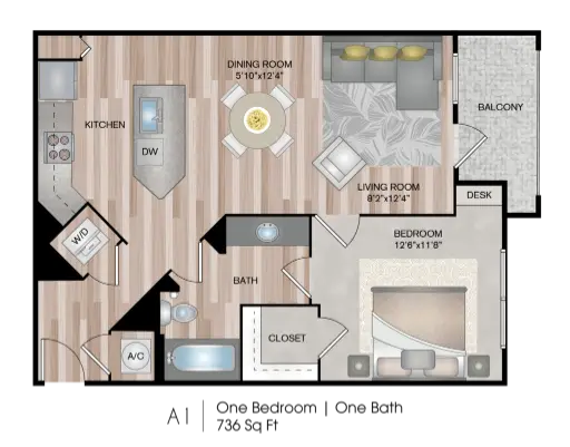 The Madison at City Place Houston Apartment Floor Plan 1