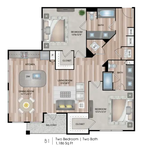 The Madison at City Place Houston Apartment Floor Plan 4