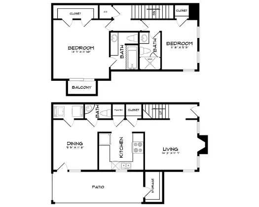 The Oaks of Kingwood Houston Apartment Floor Plan 6