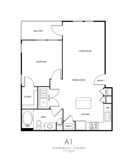 The Standard on The Creek Floorplan 1