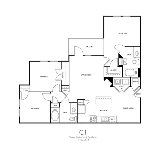 The Standard on The Creek Floorplan 3