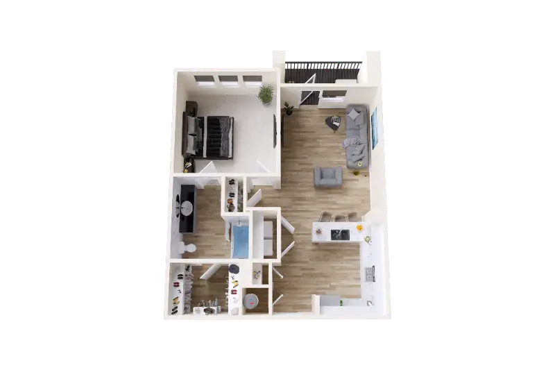 The Strake at Grand Central Houston Apartment Floor Plan 1