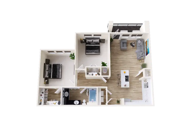 The Strake at Grand Central Houston Apartment Floor Plan 3