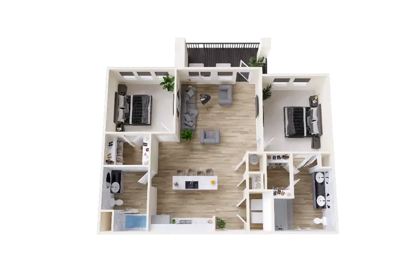 The Strake at Grand Central Houston Apartment Floor Plan 4