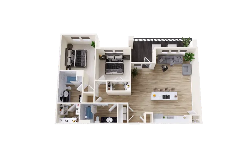 The Strake at Grand Central Houston Apartment Floor Plan 6