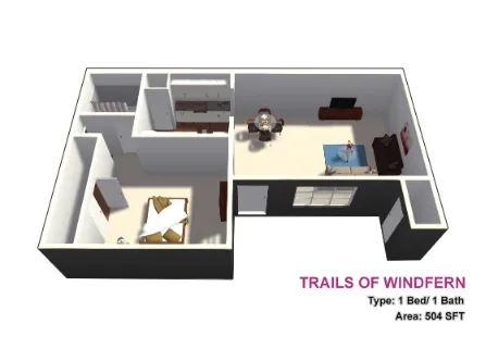 Trails of Windfern Houston Apartments Floor Plan 1