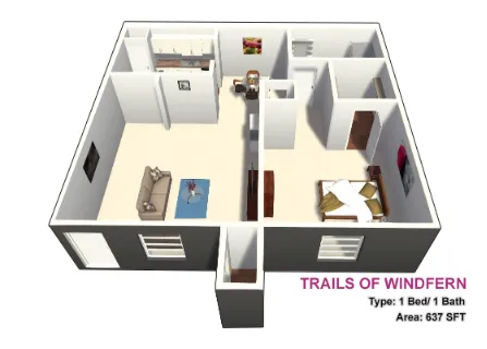 Trails of Windfern Houston Apartments Floor Plan 2