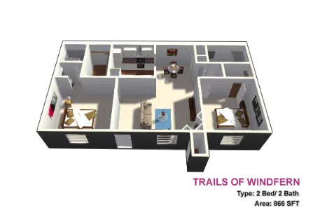 Trails of Windfern Houston Apartments Floor Plan 3