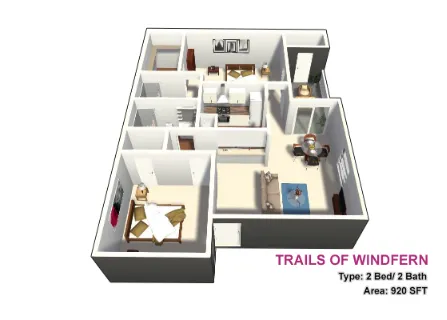 Trails of Windfern Houston Apartments Floor Plan 4