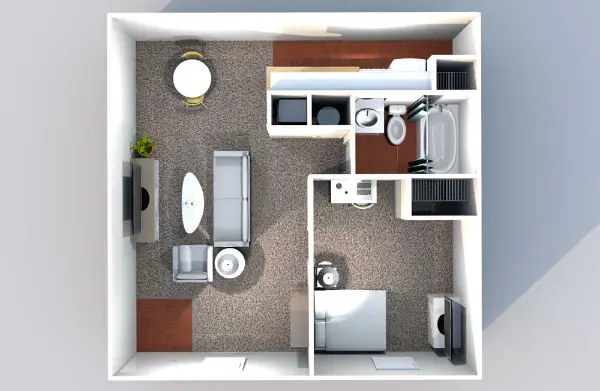 University Trails Prairie View Houston Apartment Floor Plan 1