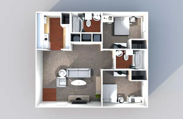 University Trails Prairie View Houston Apartment Floor Plan 2