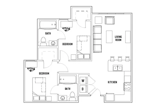 University View Prairie View Houston Apartment Floor Plan 1