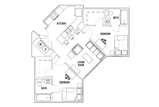 University View Prairie View Houston Apartment Floor Plan 2