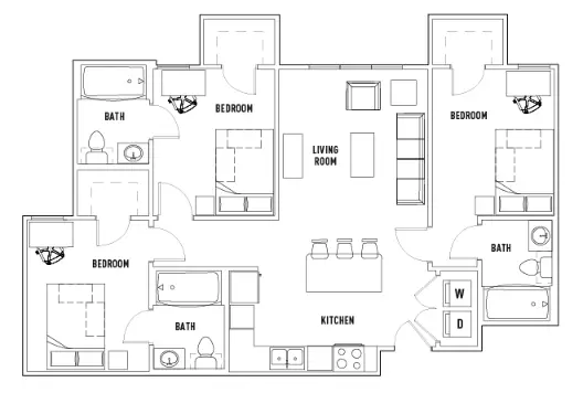 University View Prairie View Houston Apartment Floor Plan 3